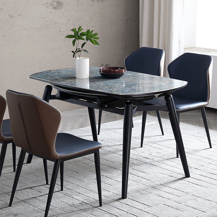 Modern Scalable Dinette Set 1/4/5/7 Pieces Round Blue Sintered Stone Top Dining Table Set Clearhalo 'Dining Room Sets' 'Dining Tables & Seating' 'dining_room_set' 'furn' 'furn_dining_room_set' 'Furniture' 'Kitchen & Dining Furniture' 1200x1200_87062626-214a-4bb3-baed-1f16a661dbf0