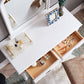 29,9 "hoher 2-DRAWER-Vanity Make-up-Tisch Set Victorian Wood Dresser in Weiß