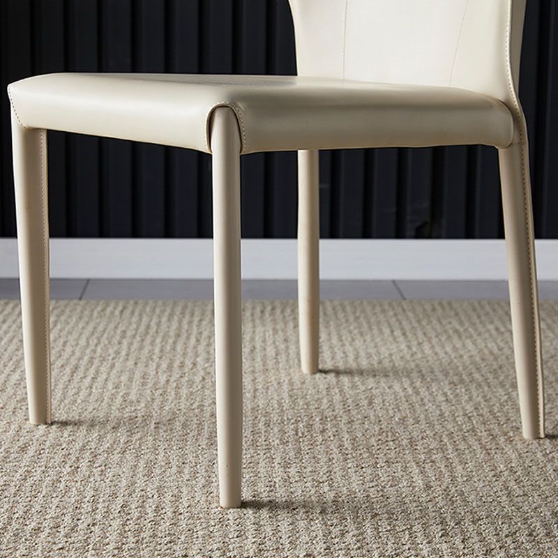 Contemporary Design Wingback Armless Dining Chair Leather Dining Chair Clearhalo 'Dining Chairs' 'Dining Tables & Seating' 'dining_chair' 'furn' 'furn_dining_chair' 'Furniture' 'furniture_dining_chair' 'Kitchen & Dining Furniture' 1200x1200_870bf7b8-7df3-4026-8936-ba88e0112101