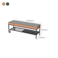 Modern Entryway Bench Cushioned Metal Rectangle Seating Bench