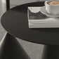 Mid-Century Modern Couchtisch mit Sockel aus Metall, runder Cocktailtisch