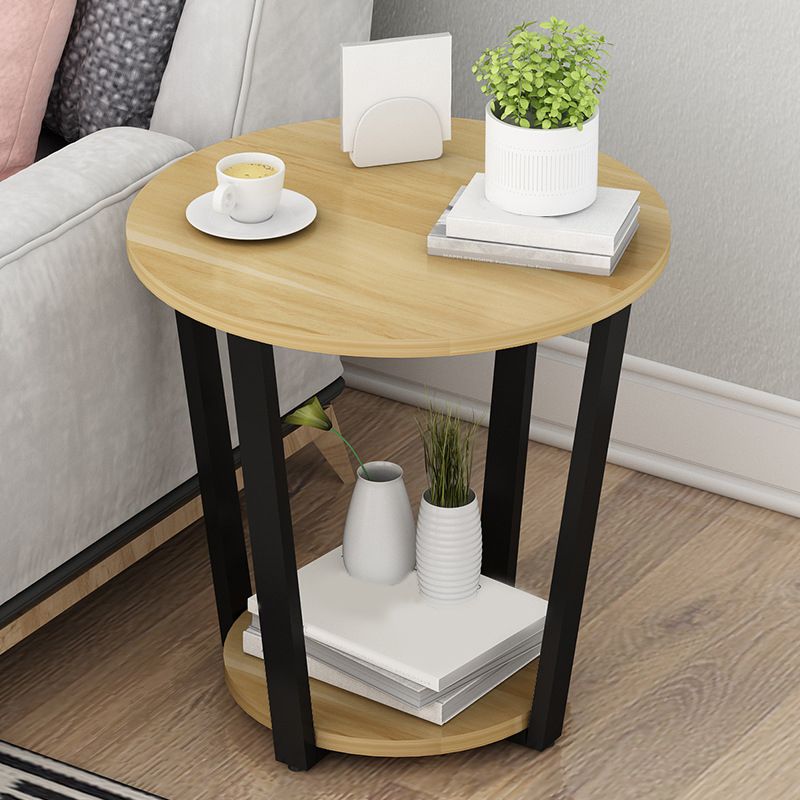 22,4 "tavolo da gambe in acciaio alto 4 gambe rotonde tavolo da estremità in legno con scaffale