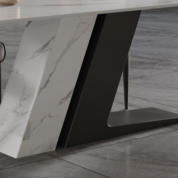 Modern Sintered Stone Top Dining Set Rectangle 1/4/5/7 Pieces Dining Table with Chairs Clearhalo 'Dining Room Sets' 'Dining Tables & Seating' 'dining_room_set' 'furn' 'furn_dining_room_set' 'Furniture' 'furniture_dining_room_set' 'Kitchen & Dining Furniture' 1200x1200_87111032-4402-4282-a54a-8434197d514b