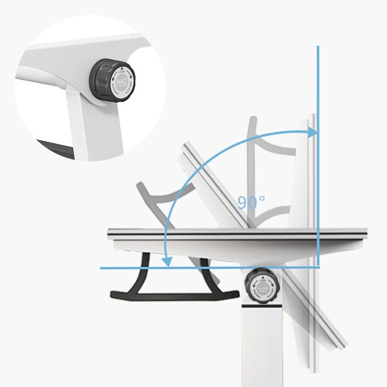 Bureau de bureau en bois fabriqué blanc Bureau de pliage moderne avec roues