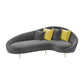 Schuine arm gebogen bank, wollen eigentijdse 38.19 "w sofa voor appartement