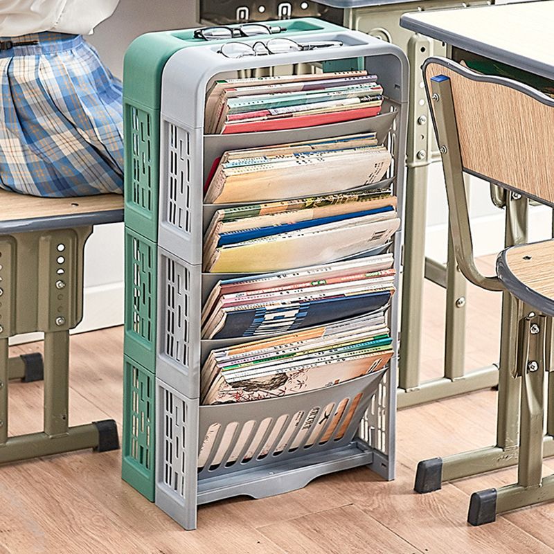 Contemporary Plastic Geometric Bookshelf Closed Back Bookshelf for Classroom Clearhalo 'Bookcases' 'furn' 'furn_bookcases' 'Furniture' 'furniture_bookcases' 'Office Furniture' 1200x1200_8712c37d-a860-41c5-b435-a4db46e34ad2