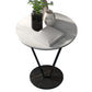 Round Side End Table with Slate Top, Contemporary Frame End Table