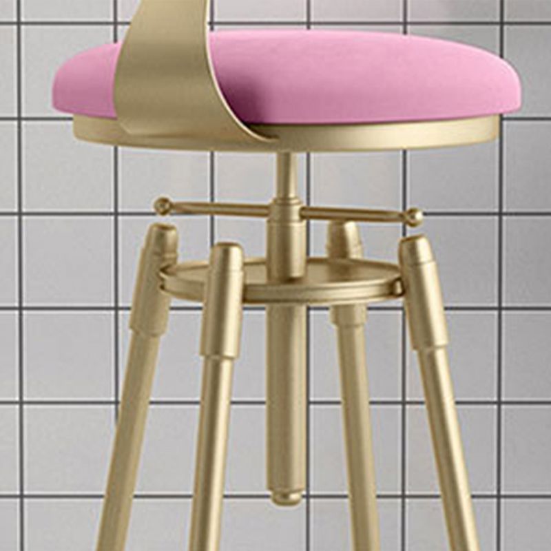Glam Round Velvet Bar Stool Footrest Indoor Counter Stool with Gold Iron Legs Clearhalo 'Bar Furniture' 'Bar Stools' 'bar_stools' 'furn' 'furn_bar_stools' 'furniture_bar_stools' 'Kitchen & Dining Furniture' 'kitchen&dining_furn' 'kitchen' 'kitchen_furn' Furniture' 1200x1200_8717cb53-495f-436b-bb9c-2572a8166d02