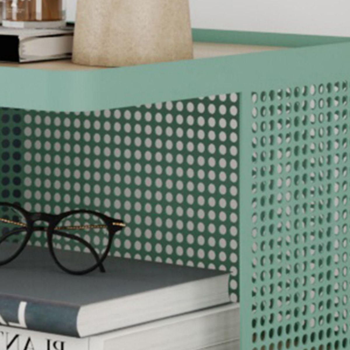 20 "H Accent Table table de nuit en bois perlé et table de nuit en métal étagère inférieure