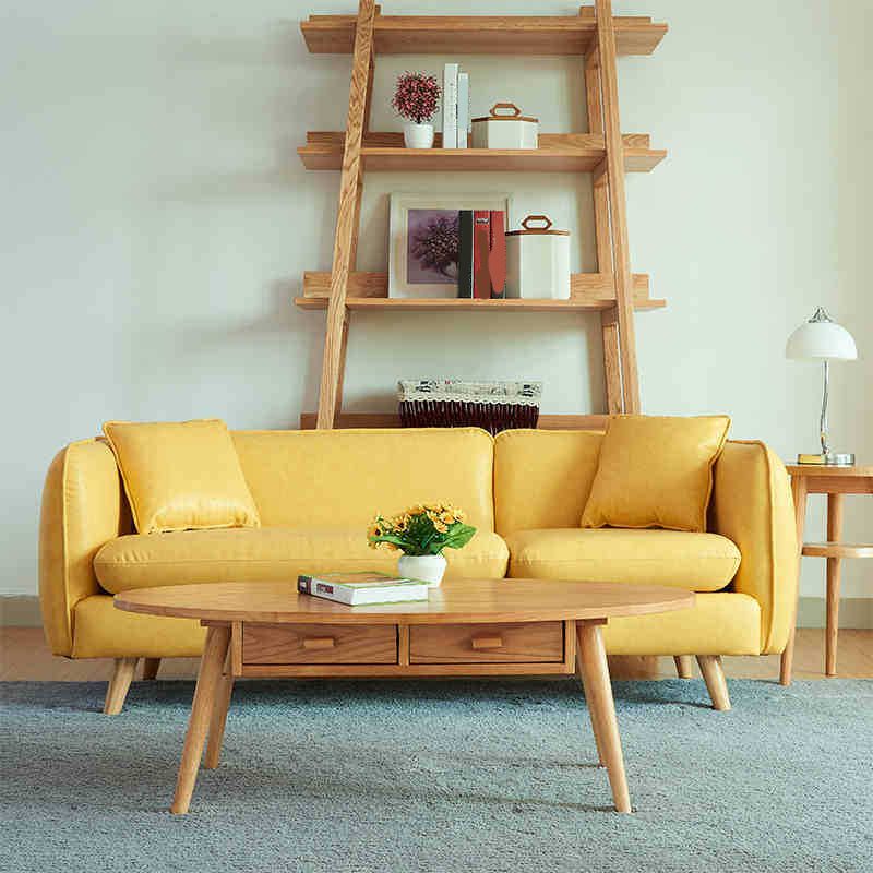 Tuxedo Arm Sofa Nordic 30.31" D x 25.2" H Faux Leather Seating Clearhalo 'furn' 'furn_sofas' 'Furniture' 'furniture_sofas' 'kitchen' 'kitchen_sofas' 'Living Room Furniture' 'Sofa' 'sofas' 1200x1200_871bd9b7-76ab-434b-9dfd-2cf7494ef0a1