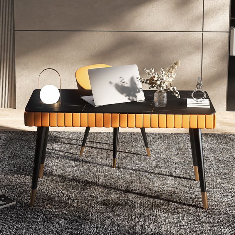 Bureau de bureau en métal incurvé Glam Style Stone Writing Bureau pour le bureau