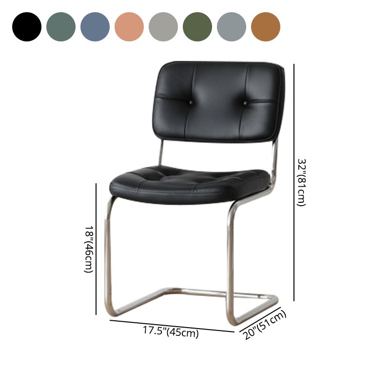 Industrial Style Open Back Dining Side Chair Upholstered Armless Dining Chairs (Set of 2) Clearhalo ' kitchen&dining_furn' 'Dining Chairs' 'Dining Tables & Seating' 'dining_chair' 'furn' 'furn_dining_chair' 'Furniture' 'furniture_dining_chair' 'Kitchen & Dining Furniture' 'kitchen' 1200x1200_871c8965-17d9-45f6-b7e2-017120a9d40f