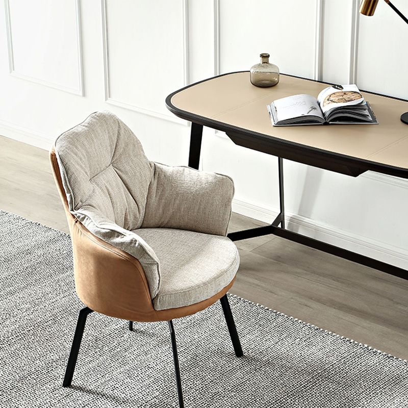 Estilo moderno sin silla de conferencia de brazo silla de escritorio marrón para la oficina