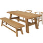 Table de salle à manger de style simplicité Table de dîner rectangulaire en bois massif en naturel