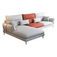 Contemporary Cushions Recessed Arm Living Room Fabric Stationary Sofa Chaise