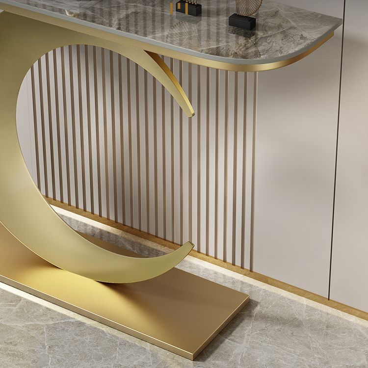Tavolo di accento per console di pietra moderna mezza luna tavolino per la sala