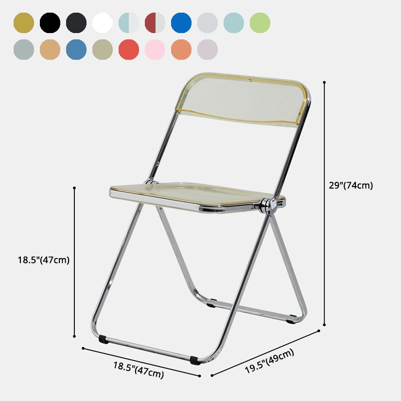 Contemporary Metal Home Side Chair Folding Open Back Dining Side Chair Clearhalo ' kitchen&dining_furn' 'Dining Chairs' 'Dining Tables & Seating' 'dining_chair' 'furn' 'furn_dining_chair' 'Furniture' 'furniture_dining_chair' 'Kitchen & Dining Furniture' 'kitchen' 1200x1200_871dfb24-86ce-4a9c-872e-655410aaeaa3