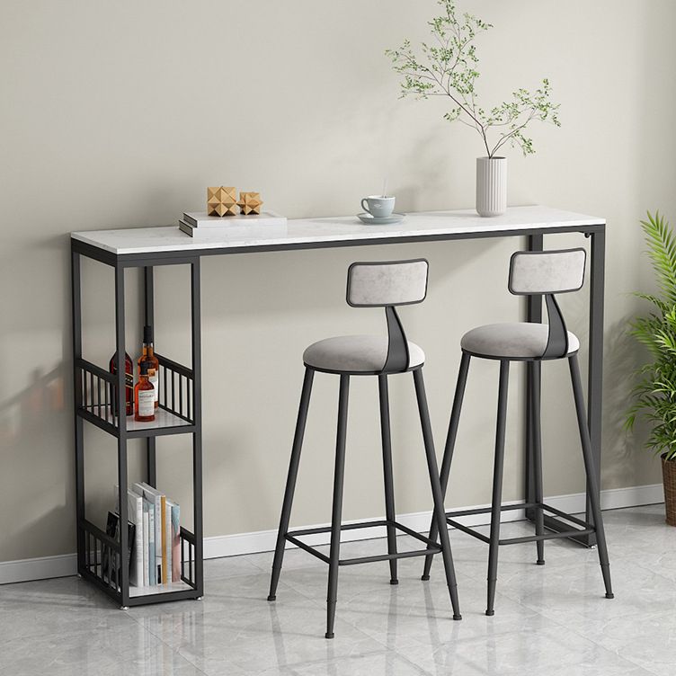 White Top Bar Table Traditional Luxury Rectangle Bar Table with Trestle Base Clearhalo 'Bar Furniture' 'Bar Tables' 'bar_tables' 'furn' 'furn_bar_tables' 'Furniture' 'furniture_bar_tables' 'Kitchen & Dining Furniture' 1200x1200_871eb06d-4162-4a17-9ec1-b6741ecb12b9