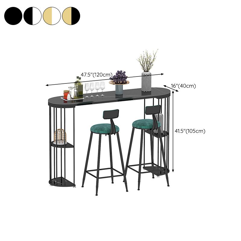 Oval Pub Table Bar Height Glam Bar Table for Indoor and Breakroom Clearhalo 'Bar Furniture' 'Bar Tables' 'bar_tables' 'furn' 'furn_bar_tables' 'Furniture' 'Kitchen & Dining Furniture' 1200x1200_871fe68e-76f2-40b9-acb1-e894d3325ae3