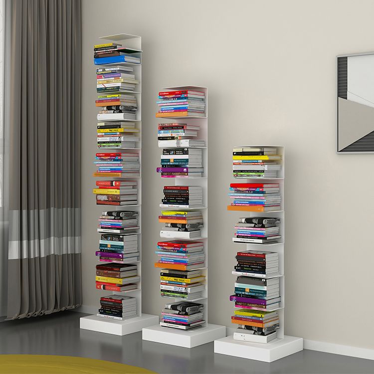 Modern Steel Bookcase, White, Geometric Bookshelf for Any Room Clearhalo 'Bookcases' 'furn' 'furn_bookcases' 'Furniture' 'Office Furniture' 1200x1200_87201238-489e-4040-b0b6-686bd7b10e32