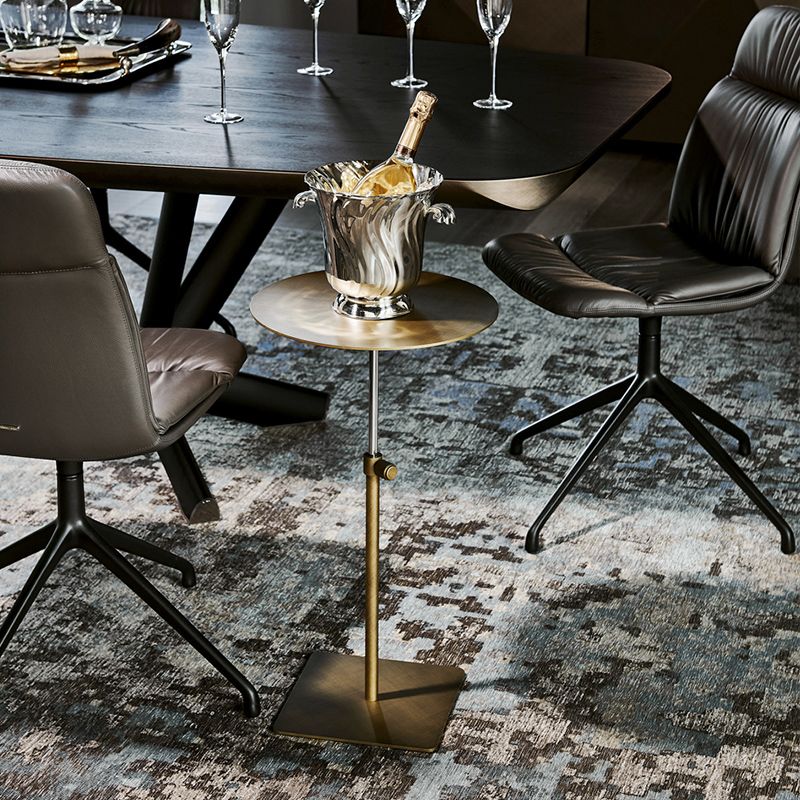 Glam Gold/Chrome Sofa Side Table Stainless Steel Pedestal End Table
