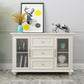 Contemporary White Buffet Sideboard Solid Wood Sideboard Cabinet with Drawers and Doors Clearhalo 'buffet_sideboard' 'Buffets & Sideboards' 'furn' 'furn_buffet_sideboard' 'Furniture' 'Kitchen & Dining Furniture' 1200x1200_872415c1-e8d4-455f-baf7-17a864c1f55f