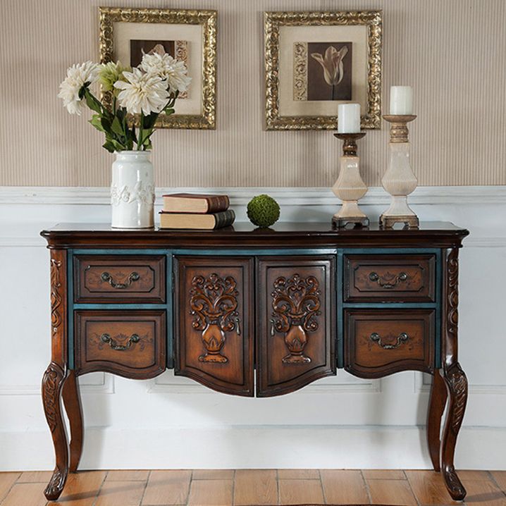 Victoria Wooden Accent Table Free Form Console Sofa Table for Hall Clearhalo 'Console Tables' 'console_tables' 'Entry & Mudroom Furniture' 'furn' 'furn_console_tables' 'Furniture' 1200x1200_87242d6d-ef45-4ef1-8007-81b10c22577f