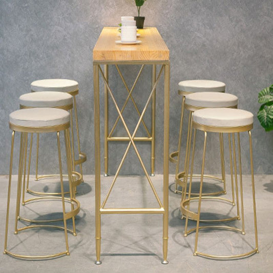 Glam Bar Height Table Solid Wood Top Bistro Bar Table for Living Room Clearhalo 'Bar Furniture' 'Bar Tables' 'bar_tables' 'furn' 'furn_bar_tables' 'Furniture' 'Kitchen & Dining Furniture' 1200x1200_87264676-5145-432f-a44d-fc728a063ddf