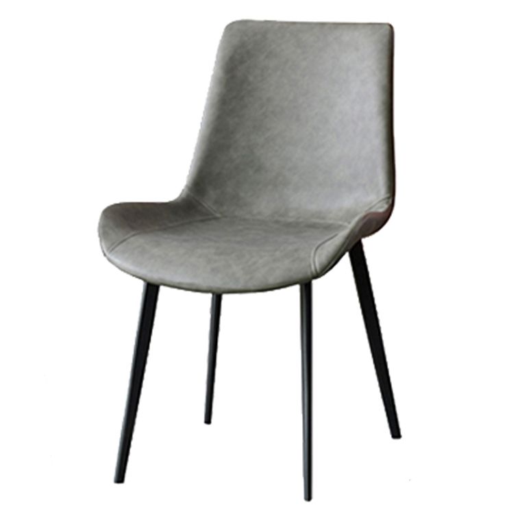 Metal Contemporary Dining Room Side Chair Matte Finish Solid Back Dining Chair Clearhalo ' kitchen&dining_furn' 'Dining Chairs' 'Dining Tables & Seating' 'dining_chair' 'Furniture' 'furniture_dining_chair' 'Kitchen & Dining Furniture' 'kitchen' 1200x1200_8727666d-e012-4e69-8e52-0b675532f516