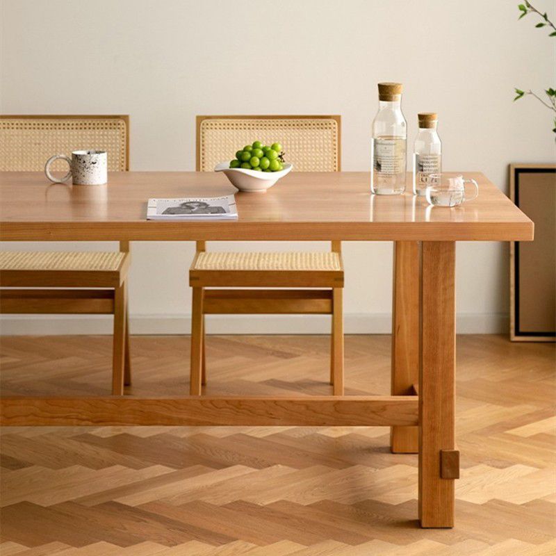Contemporary Kitchen Dinner Table  Rectangle Solid Wood Dining Table