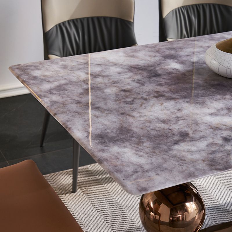 Glam Style Rectangle Dining Table Sintered Stone Table with Metal Leg for Home Clearhalo 'Dining Tables & Seating' 'Dining Tables' 'dining_table' 'furn' 'furn_dining_table' 'Furniture' 'Kitchen & Dining Furniture' 1200x1200_8728f577-5331-4e2a-9538-a6eb5dd2dca4
