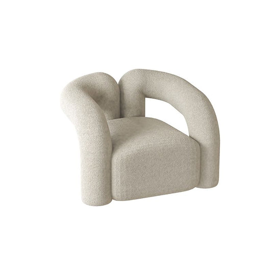 Contemporary Style Curved Sofa Statement Tuxedo Arm Sofa in White