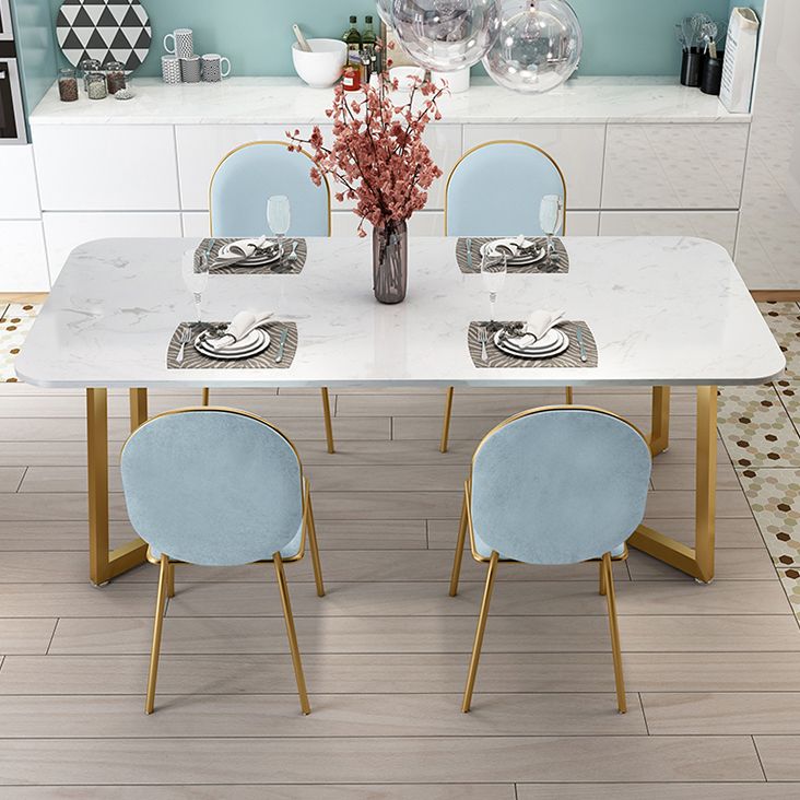 Rectangle Stone Dining Table Traditional Luxury Dinette Table for Home Clearhalo 'Dining Tables & Seating' 'Dining Tables' 'dining_table' 'furn' 'furn_dining_table' 'Furniture' 'furniture_dining_table' 'Kitchen & Dining Furniture' 1200x1200_872b0950-759d-4fa1-9466-0db0f410cb68