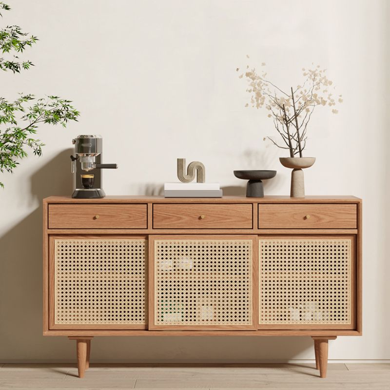 Farmhouse Storage Sideboard Home Wooden Side Board with Sliding Door Clearhalo 'buffet_sideboard' 'Buffets & Sideboards' 'furn' 'furn_buffet_sideboard' 'Furniture' 'Kitchen & Dining Furniture' 1200x1200_872b64ac-1bad-47c8-89ac-625b94c7319d