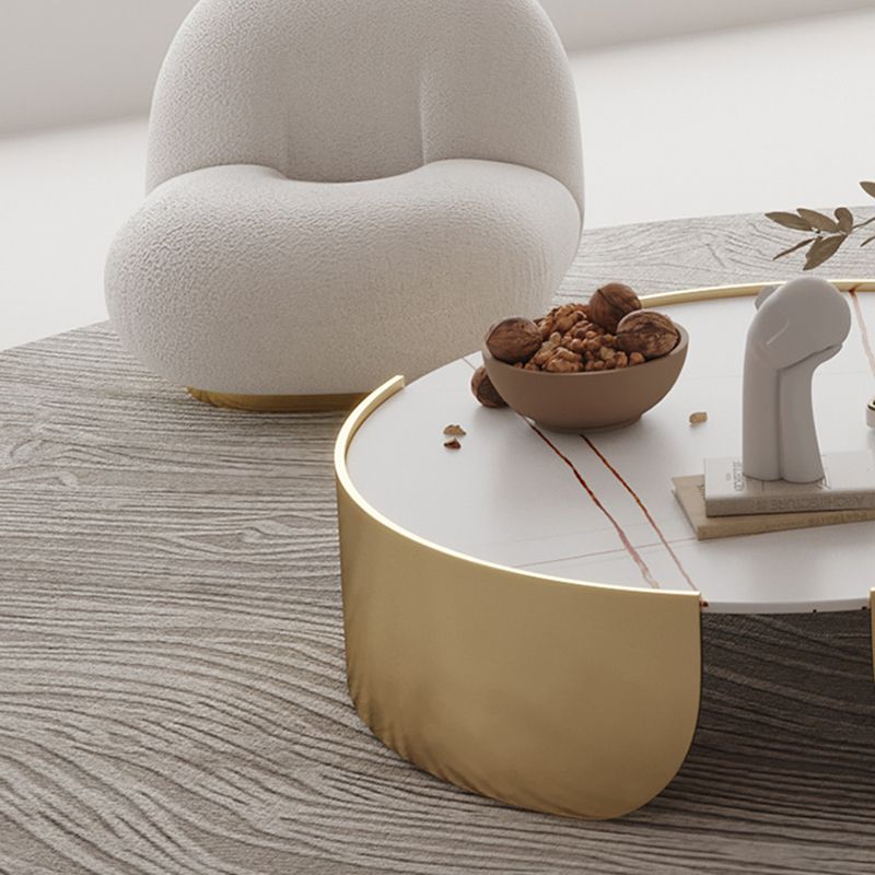 Dia 35.4" Round Cocktail Table Glam Slate Top 1 Single Coffee Table Clearhalo 'Coffee & Accent Tables' 'Coffee Tables' 'coffee_tables' 'furn' 'furn_coffee_tables' 'Furniture' 'Living Room Furniture' 1200x1200_872bbf44-0578-49f6-88f0-ad5d70ba38fc