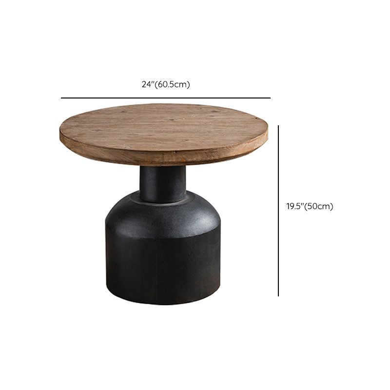 Rustic Corner Table Solid Wood Round Pedestal Side End Table