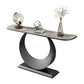 Contemporary Console Accent Table Antique Finish Half Moon Console Sofa Table in Stone Clearhalo 'Console Tables' 'console_tables' 'Entry & Mudroom Furniture' 'furn' 'furn_console_tables' 'Furniture' 1200x1200_872c8390-743f-4f5a-bb76-db9ce32ec423