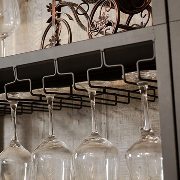 Bouteille de vin de sol moderne et rack en verre en métal rack de vin avec étagère