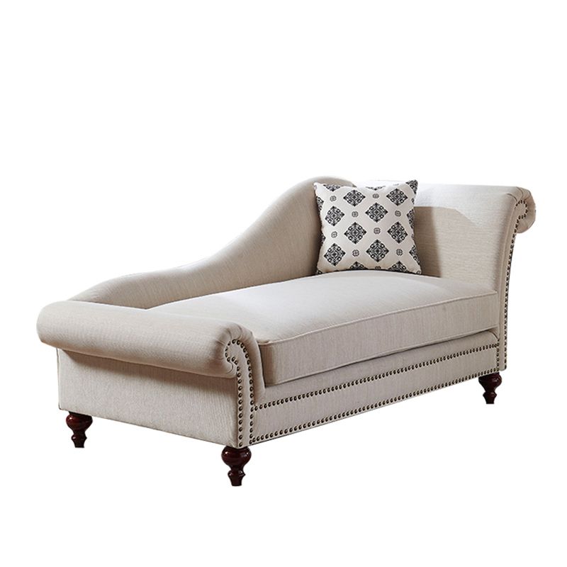 Traditional One Armed Fabric Accent Chair Rolled Arms Chaise Clearhalo 'Chairs & Seating' 'Chaise Lounge' 'chaise_lounge' 'furn' 'furn_chaise_lounge' 'Furniture' 'Living Room Furniture' 1200x1200_872e6333-fc59-4900-a8d1-4311b2a9e45b