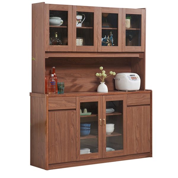 Contemporary Dining Hutch Wood Glass Doors Storage Cabinet for Dining Room Clearhalo 'Display & China Cabinets' 'display_china_cabinets' 'furn' 'furn_display_china_cabinets' 'Furniture' 'Kitchen & Dining Furniture' 1200x1200_872e9738-a3e8-4715-b71f-309d255d4c3f