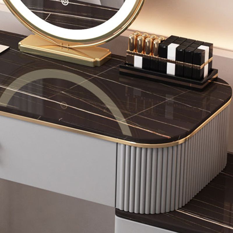 Table du maquillage en pierre Table de bureau en métal et commode en bois d'ingénierie