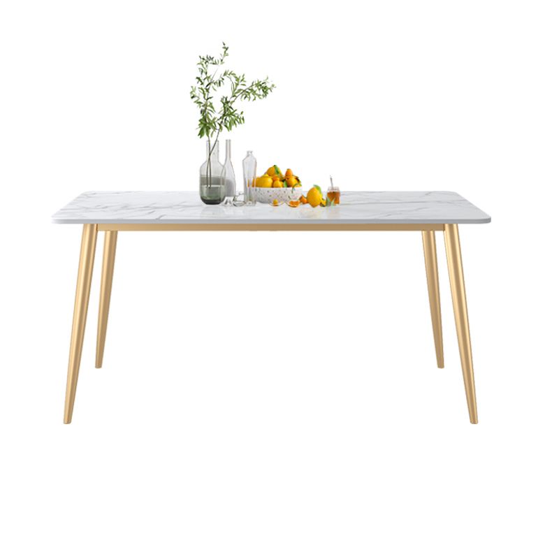 グラムダイニングルームセット1/4/5/7 PCS長方形のダイニングテーブル布張りの椅子付き