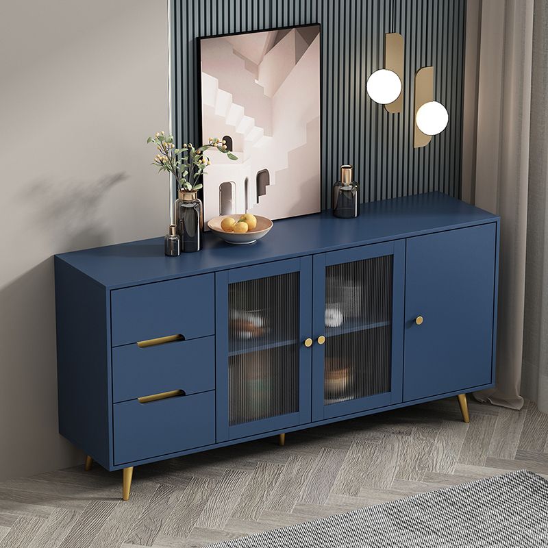 3-Drawer Engineered Wood Sideboard Modern Glass Doors Cabinets Credenza for Living Room Clearhalo 'buffet_sideboard' 'Buffets & Sideboards' 'furn' 'furn_buffet_sideboard' 'Furniture' 'furniture_buffet_sideboard' 'Kitchen & Dining Furniture' 1200x1200_872fd9e5-ad37-4019-a308-4aec5d65c9b9