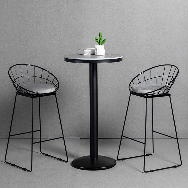 1/3 Pieces Industrial Iron Bar Table Set Round Bistro Set with Grey Faux Marble Top Clearhalo 'Bar Furniture' 'furn' 'furn_home_bar_bar_sets' 'Furniture' 'Home Bars & Bar Sets' 'home_bar_bar_sets' 'Kitchen & Dining Furniture' 1200x1200_873042d0-b3d6-46c4-8e43-3e91758dd5f9