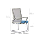 Modern White Frame Office Chair Mid-Back Mesh Chair with Armrest