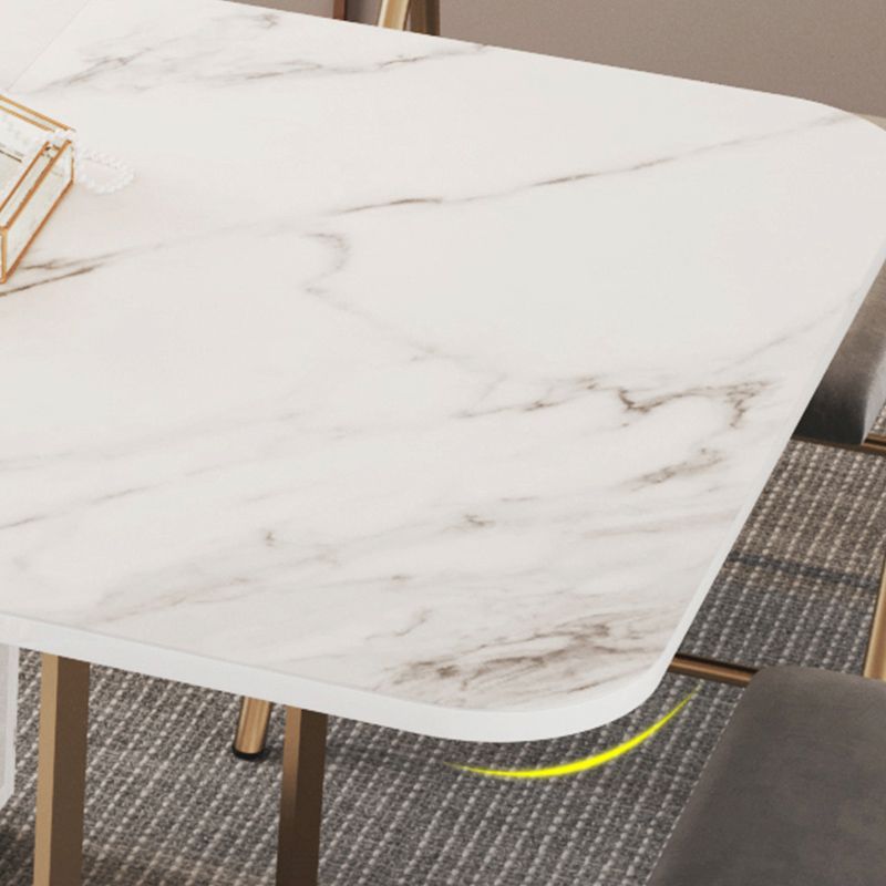 Foldable Sintered Stone Dining Table Modern Rectangle Table with Trestle Base Clearhalo 'Dining Tables & Seating' 'Dining Tables' 'dining_table' 'furn' 'furn_dining_table' 'Furniture' 'furniture_dining_table' 'Kitchen & Dining Furniture' 'kitchen' 'kitchen_dining_table' 1200x1200_87310b37-9092-4306-beea-a66dd2072028