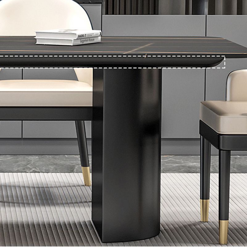 Modern Sintered Stone Dining Table Double Pedestal Table for Home Use Clearhalo 'Dining Tables & Seating' 'Dining Tables' 'dining_table' 'furn' 'furn_dining_table' 'Furniture' 'Kitchen & Dining Furniture' 1200x1200_8732668f-7867-4393-a87d-26788b87f454