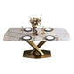Rectangle Traditional Luxury Dining Table Sintered Stone Table with Gold Pedestal Base Clearhalo ' dining_table' 'Dining Tables & Seating' 'Dining Tables' 'furn' 'furn_dining_table' 'Furniture' 'furniture_dining_table' 'Kitchen & Dining Furniture' 'kitchen&dining_furn' 'kitchen' 'kitchen_dining_table' 1200x1200_87326fa9-22ad-4270-8d3e-16cbf64e6f07