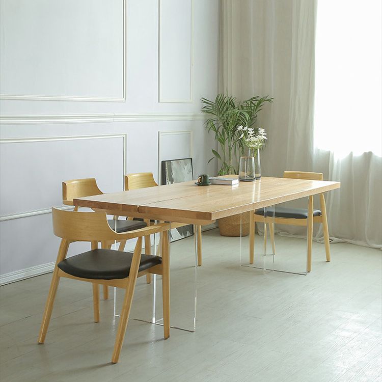 Solid Wood Top Dining Table Rectangle Pine Wood Table with Sled Base Clearhalo 'Dining Tables & Seating' 'Dining Tables' 'dining_table' 'furn' 'furn_dining_table' 'Furniture' 'furniture_dining_table' 'Kitchen & Dining Furniture' 'kitchen' 'kitchen_dining_table' 1200x1200_8732f8cb-cda3-4897-ba7e-c318883f8c42