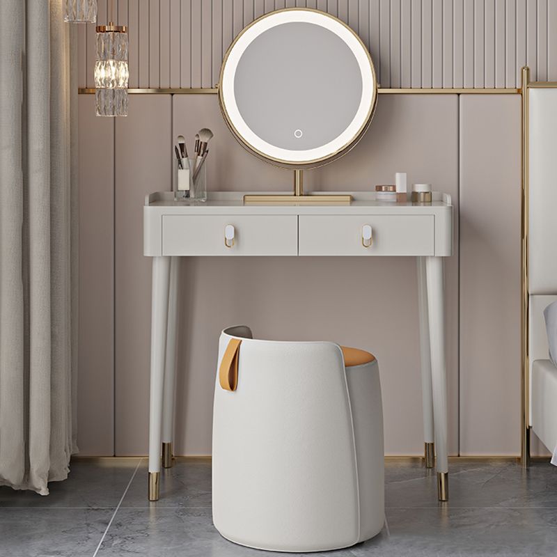 Contemporary Makeup Vanity Set Wood Dressing Table with Drawer